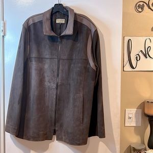 Mens B.Giotti  Chocolate Suede with leather trim Zip Front Jacket